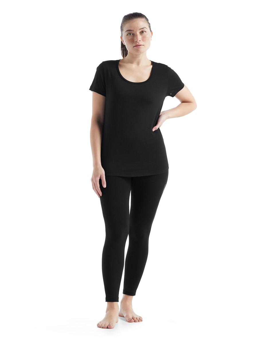 Icebreaker Merino Sphere II Lyhyt Sleeve Scoop Naisten T Paidat Mustat | FI 1586HAPK